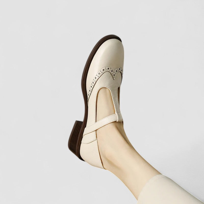Olyssiah | Beige Mary Jane Mary Janes — view 3