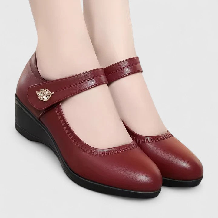 Daleyandra | Tan Cross Strap Comfort Shoes — view 5