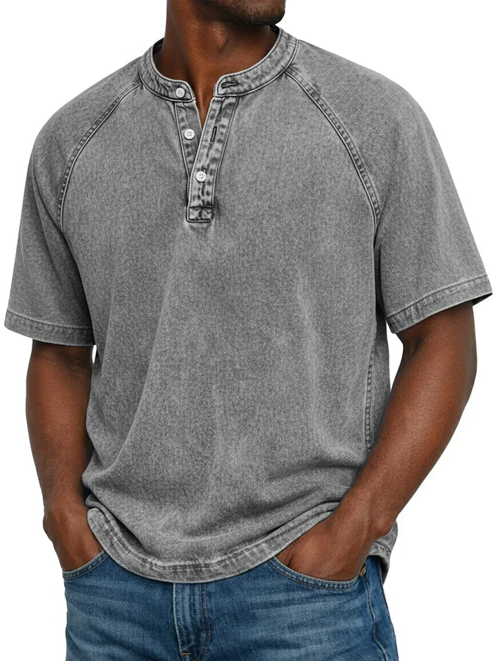 Nicolas | Vintage Button T-Shirt for Men