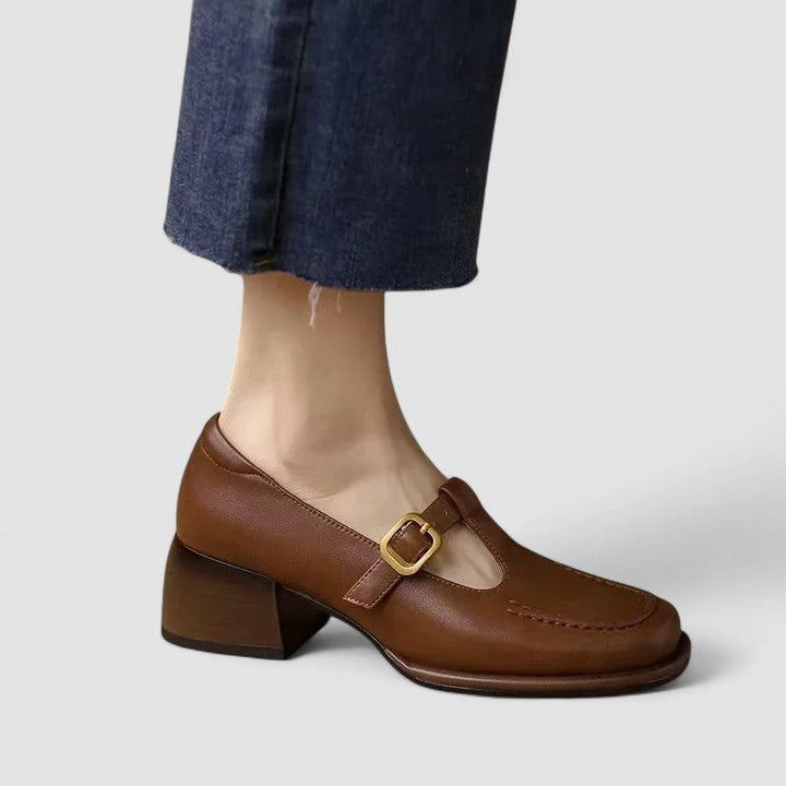 Kyrahnae | Brown Mary Jane T-Strap Mary Janes — view 2