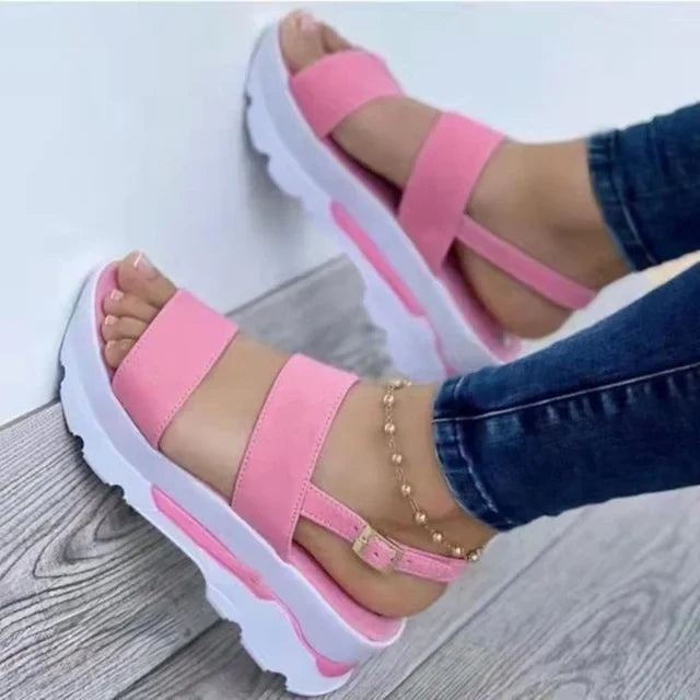 Dove | White Platform Double Strap Sandals — view 5