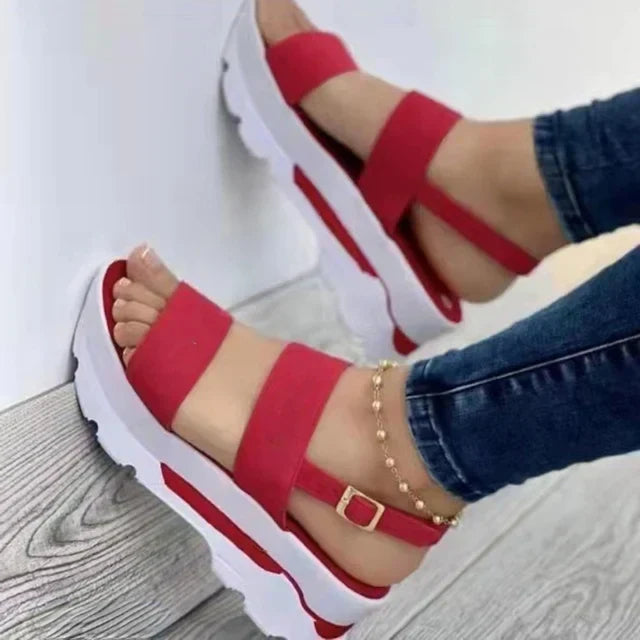 Dove | White Platform Double Strap Sandals — view 2