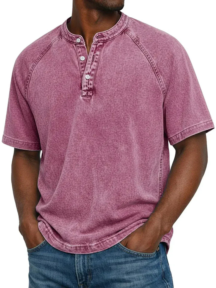 Léo | Vintage Buttoned T-Shirt for Men