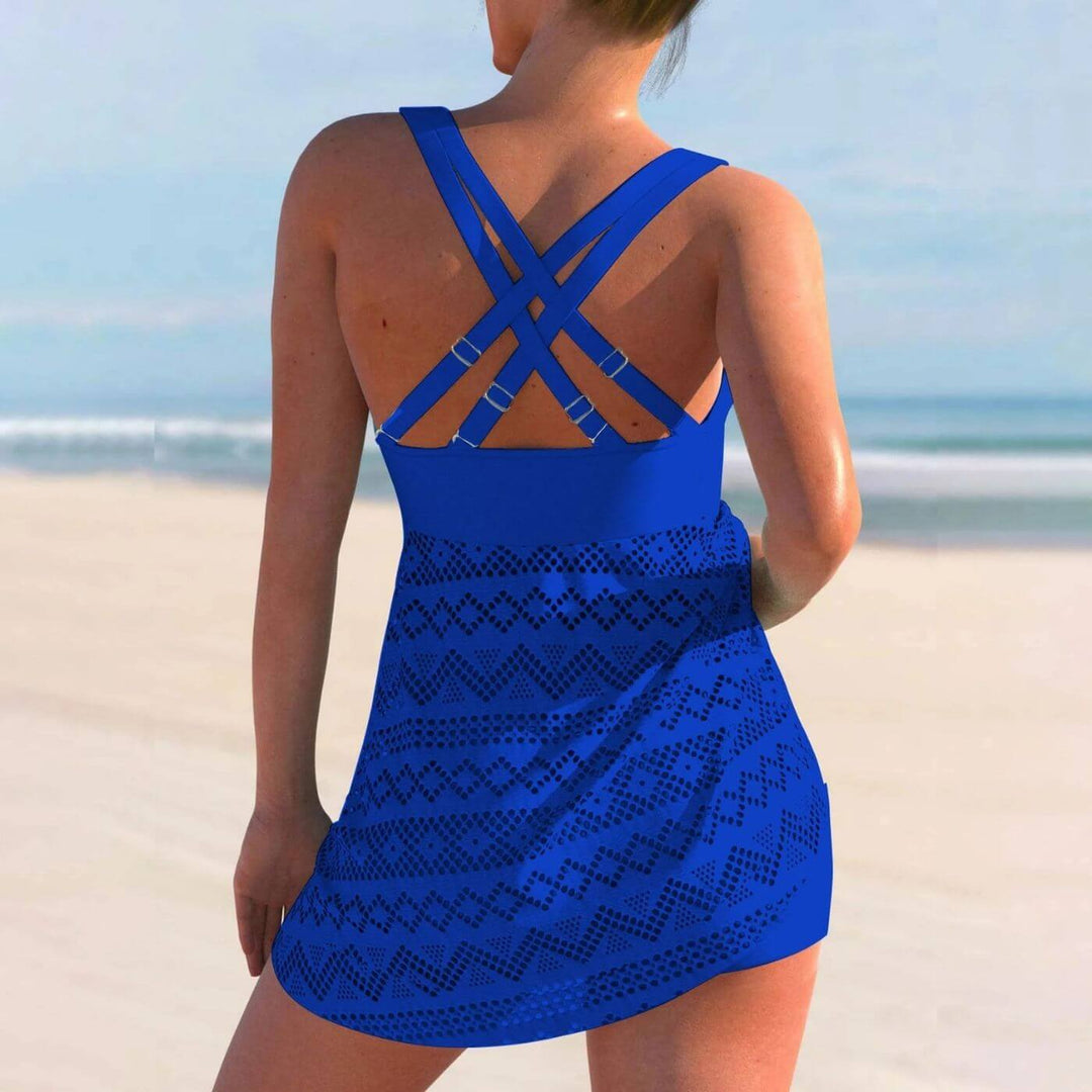 Grace | Black Ruched Tankini Swim Dress — view 8
