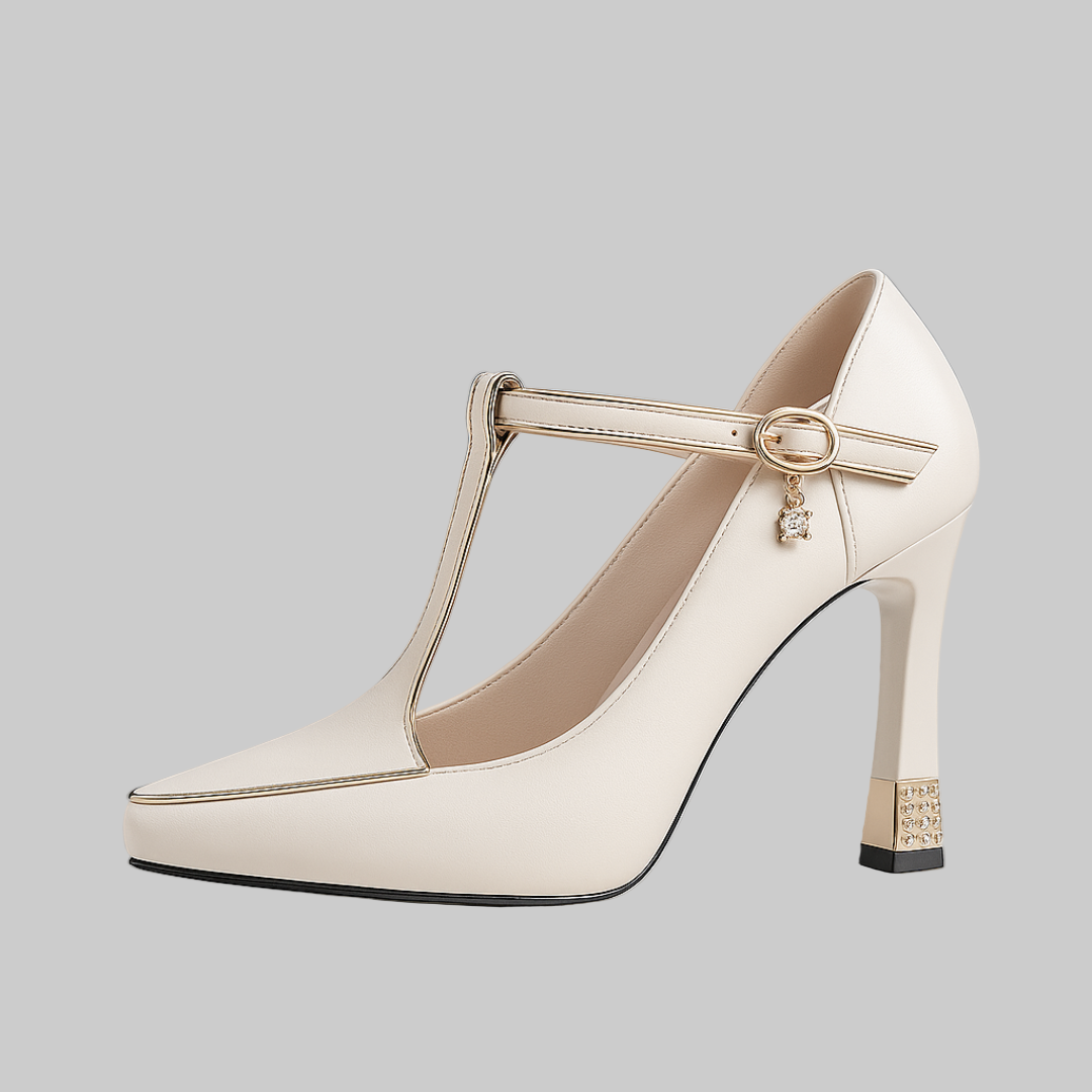 Zoey | Beige Soft Comfort Heels — view 2