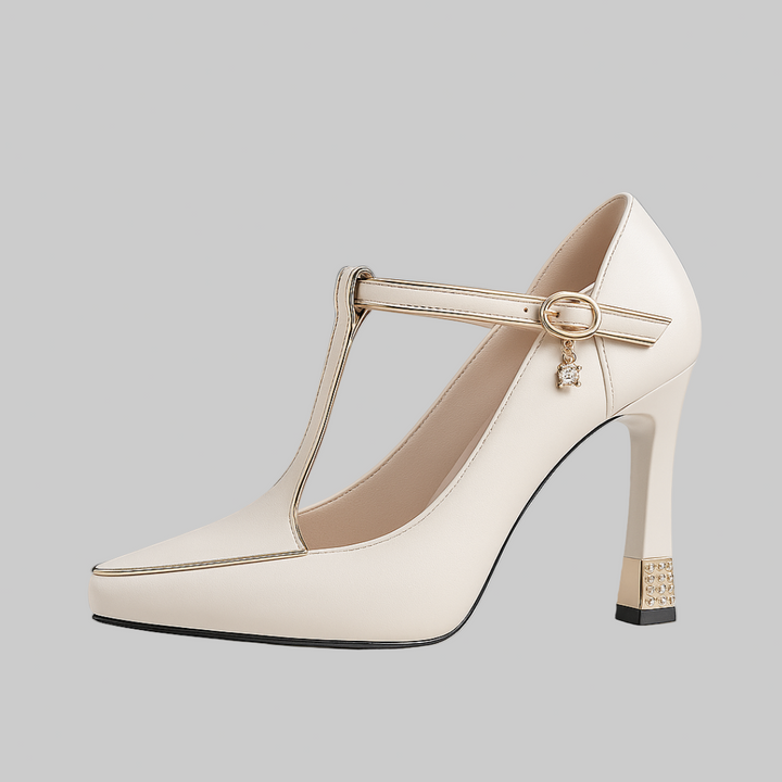 Zoey | Beige Soft Comfort Heels — view 2
