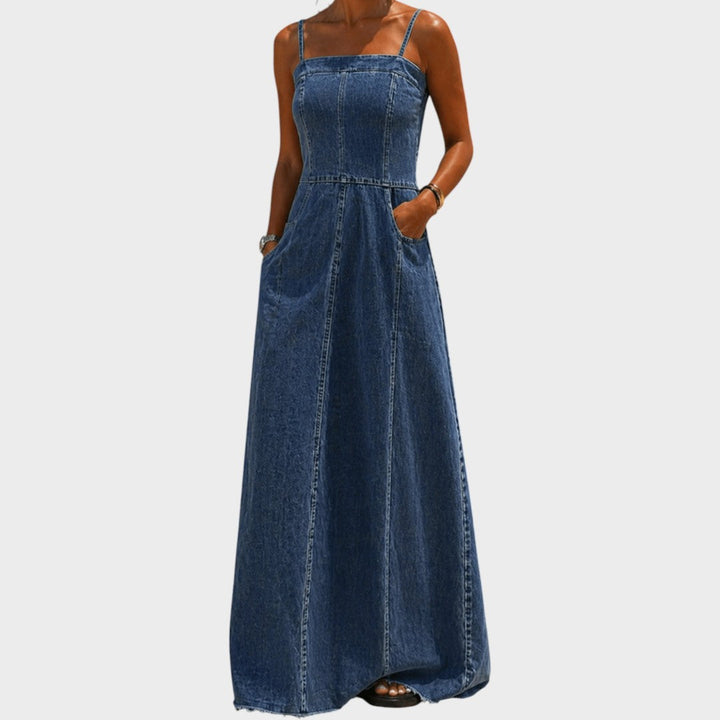 Savannah | Vintage Denim Maxi Dress