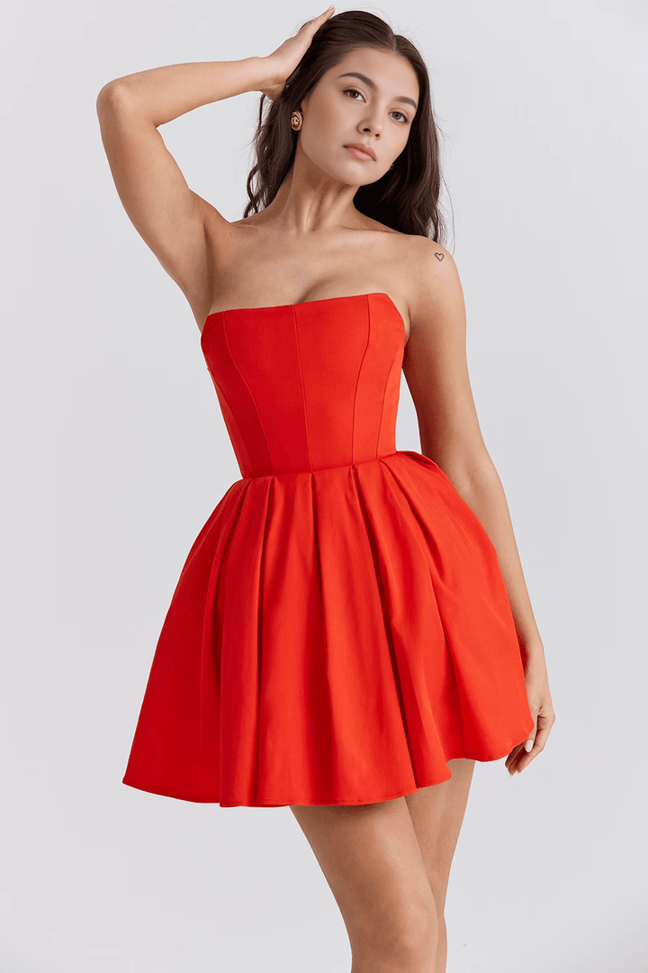 Venla | Red Mini Dress — view 7