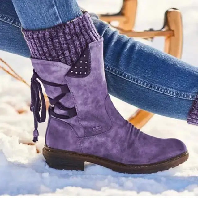 Julia | Camel Square Toe Comfort Boots — view 4