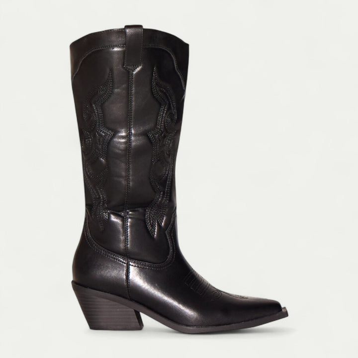 Mella | Western Calf High Pointed Toe Boots for Women — view 5