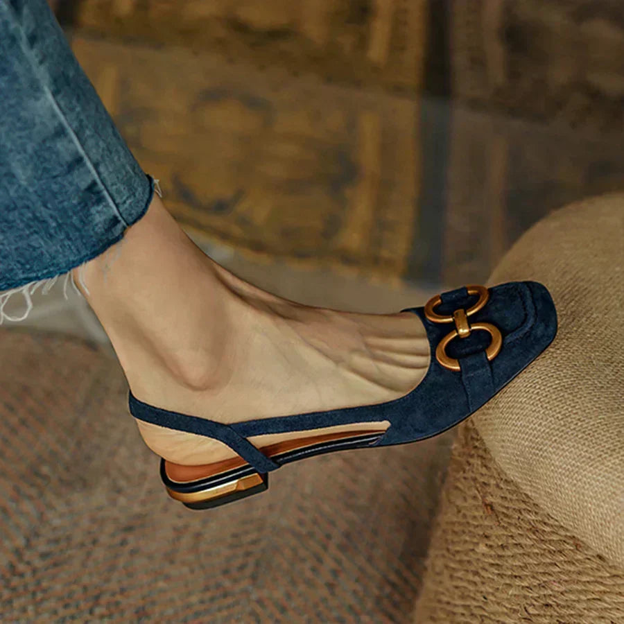 Jazmynnia | Beige Elastic Strap Comfort Sandals — view 2