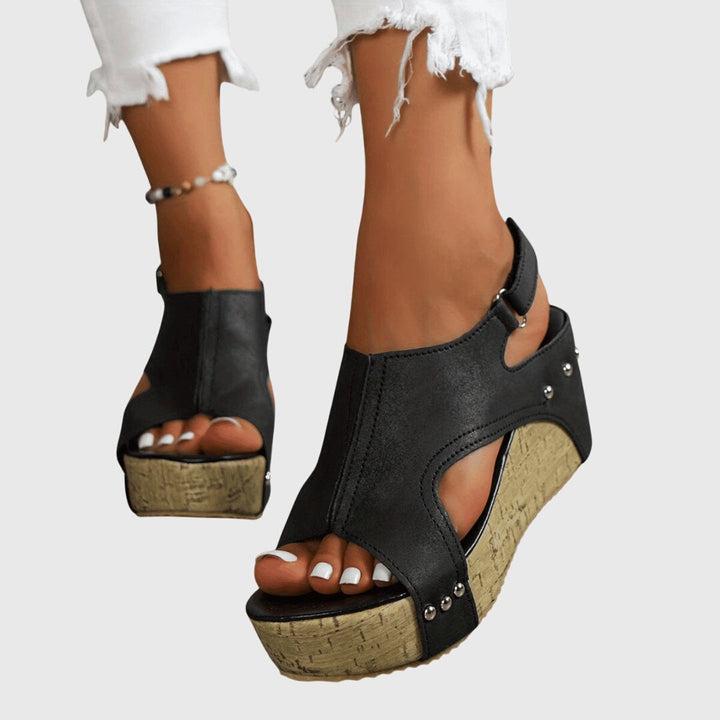 Lydia | Black Comfort Ankle Strap Sandals — view 9