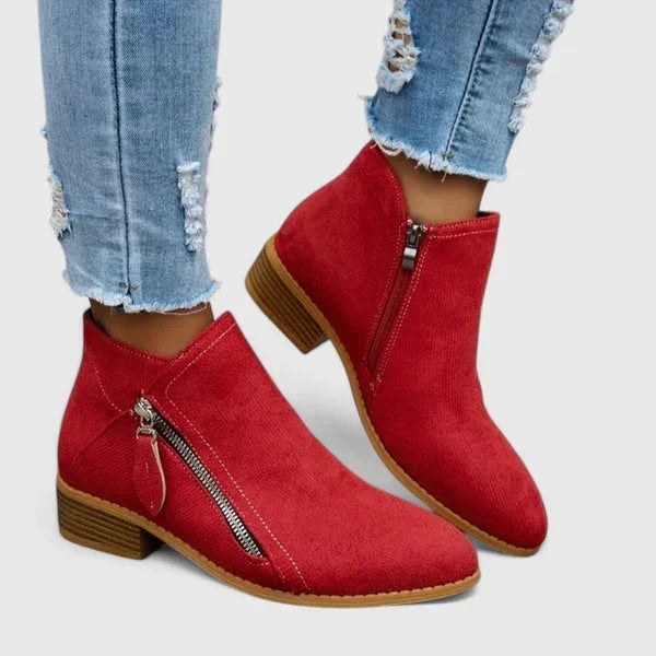 Ainsley | Beige Block Comfort Boots — view 3