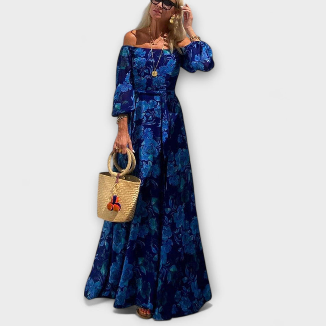 Juniper | Maxi Floral Off-Shoulder Dress for Vacations