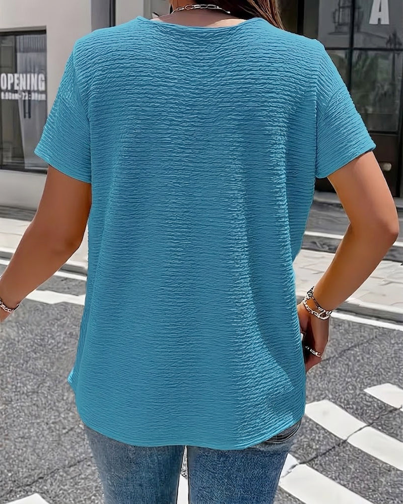 Barbara | Collar Tee with Buttons — view 28