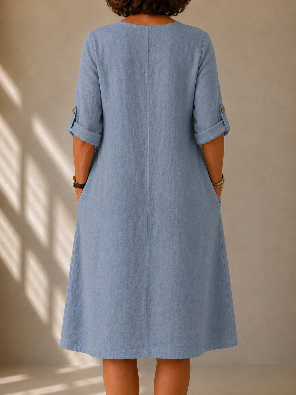 Helen | Navy Relaxed Romper Dress — view 2