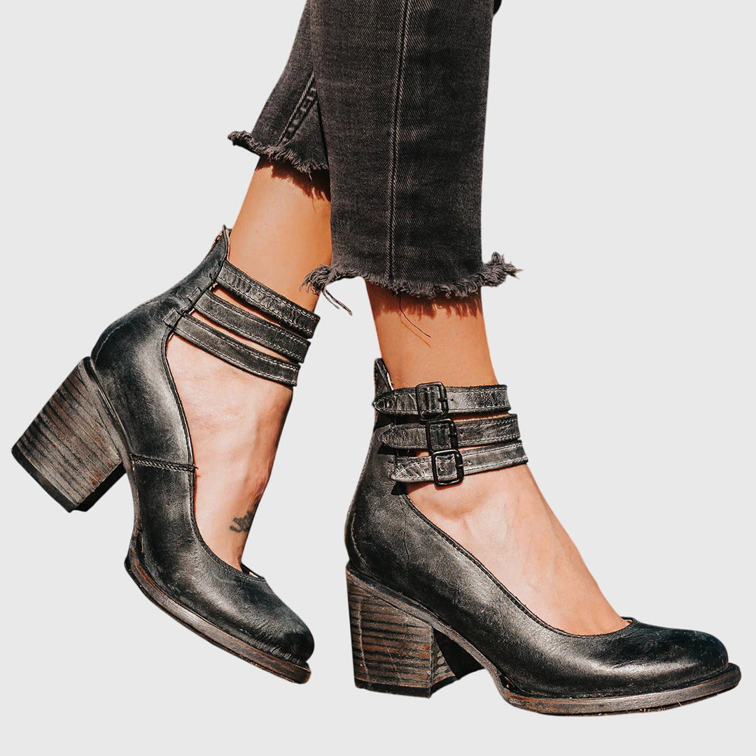 Nina | Black Soft Cushioned Sandals — view 2