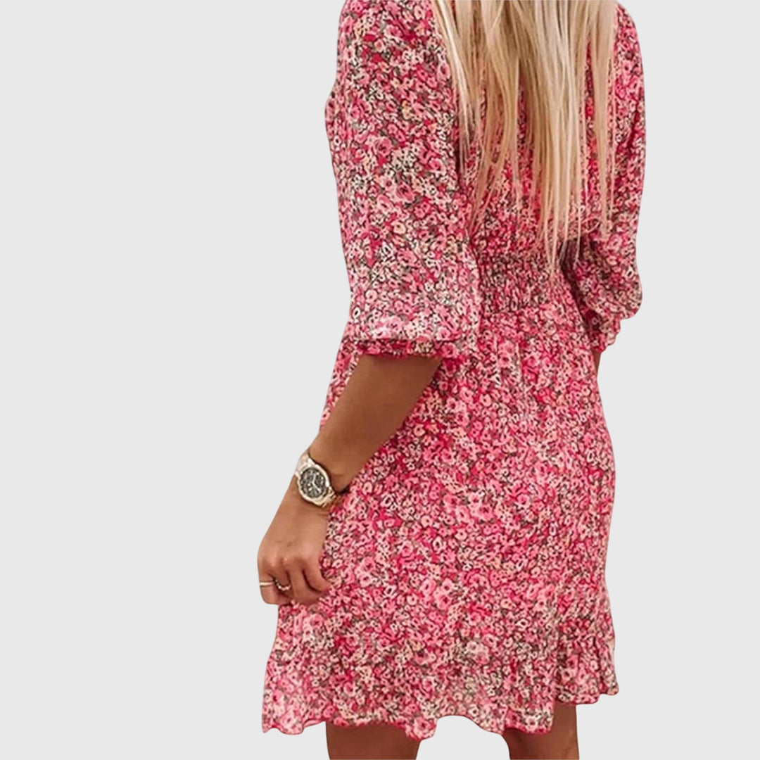 Elisa | Floral Puff Sleeve Dress — view 9