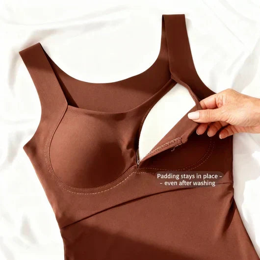 Eleanor | Green Built-In Bra Tank — view 2