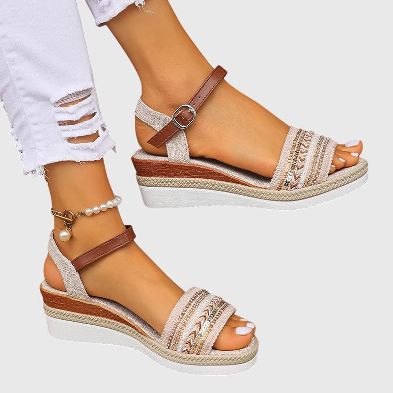 Joselyn | Ankle Strap Woven Sandals