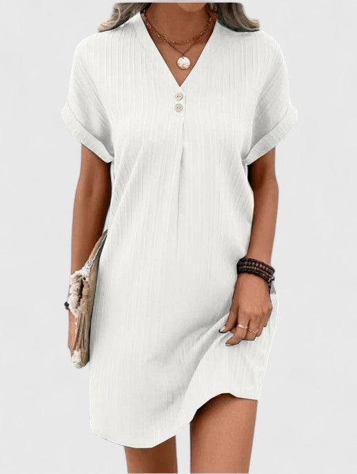 Massie | Olive Relaxed Summer Draped Dress — view 6