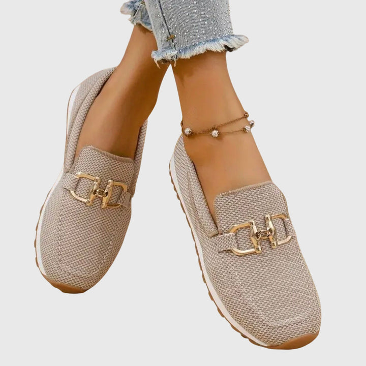 Susie | Gold Cushioned Sneakers — view 5