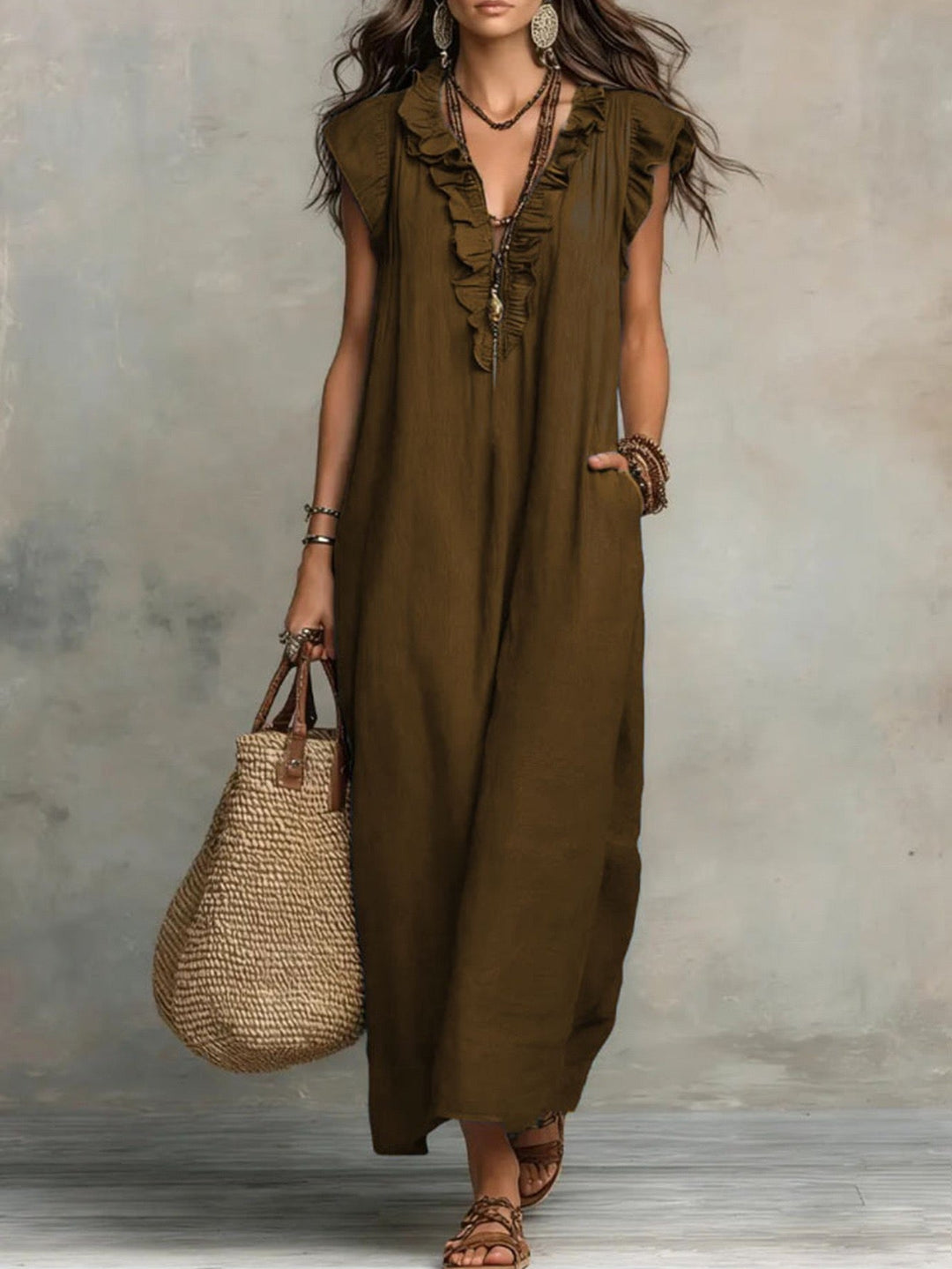 Bronwella | Bohemian Tiered Maxi Dress