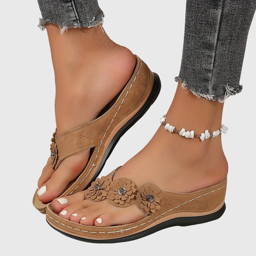 Alexis | Black Bow Detail Flip Flops — view 4