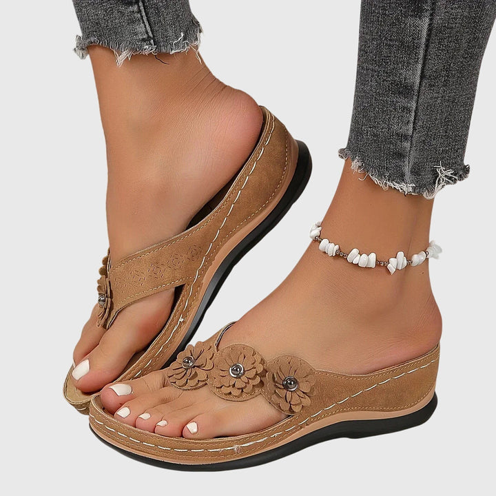 Alexis | Black Bow Detail Flip Flops — view 4