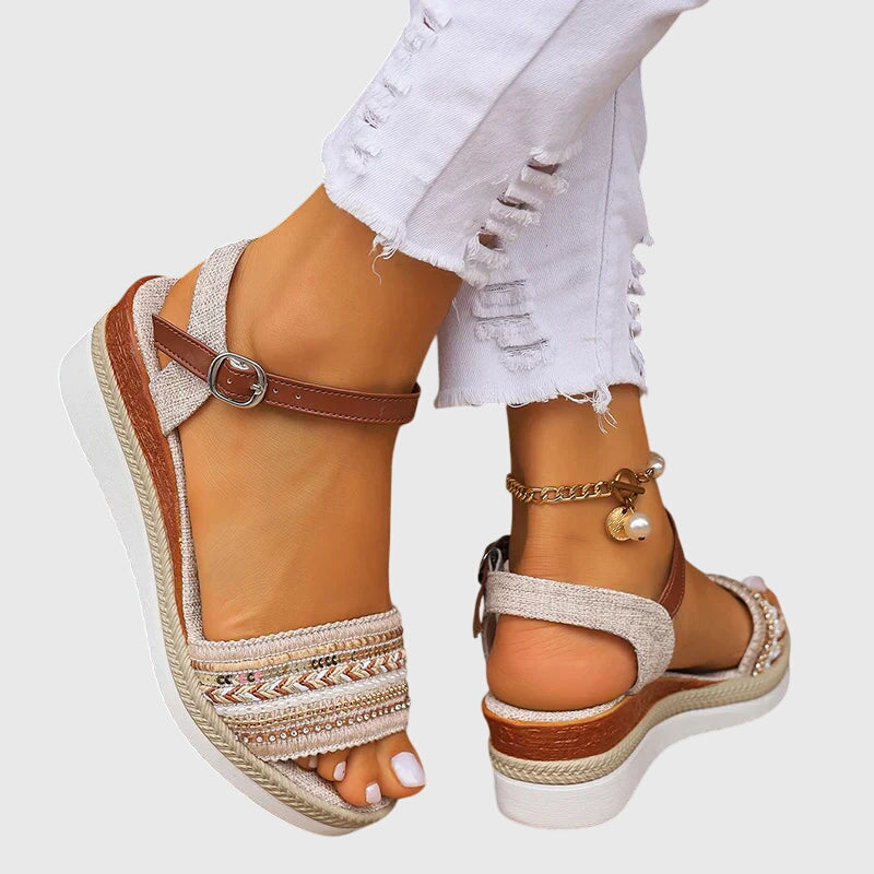 Joselyn | Ankle Strap Woven Sandals — view 3