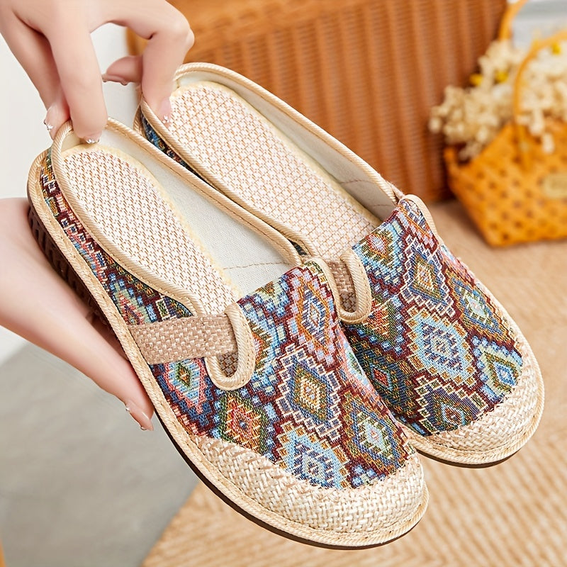 Grace | Tan Woven Comfort Slip-Ons — view 6