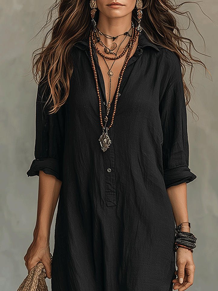 Wren | Black Button-Front Maxi Dress — view 13