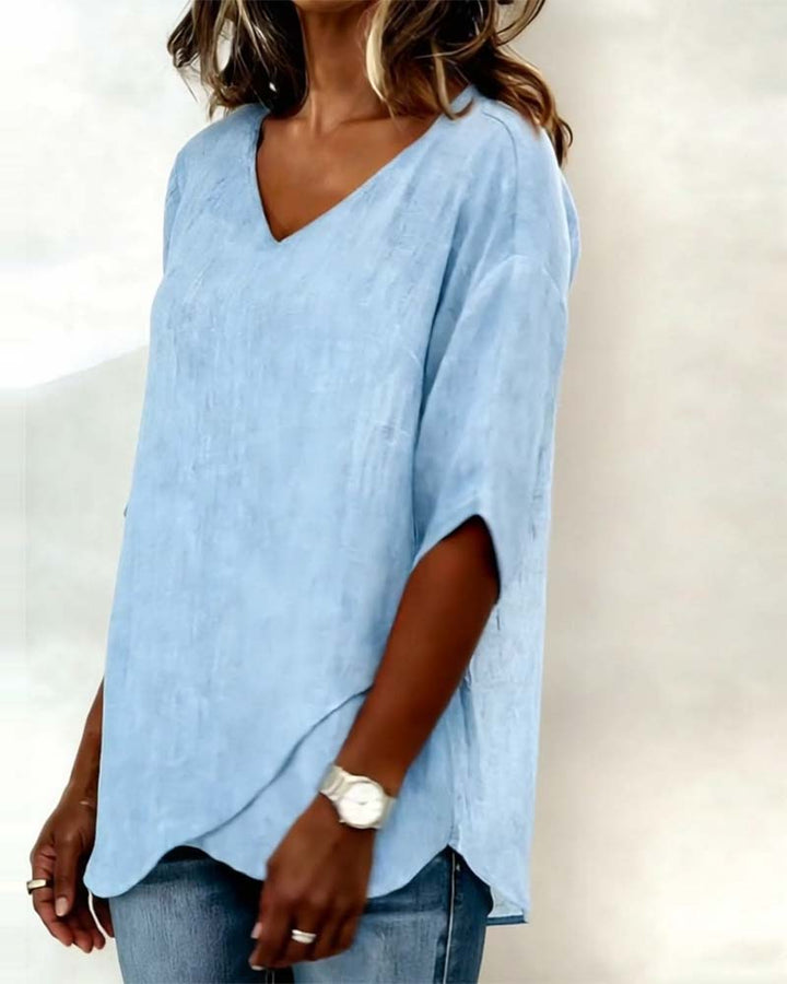 Donna | Irregular V-Neck Top — view 2