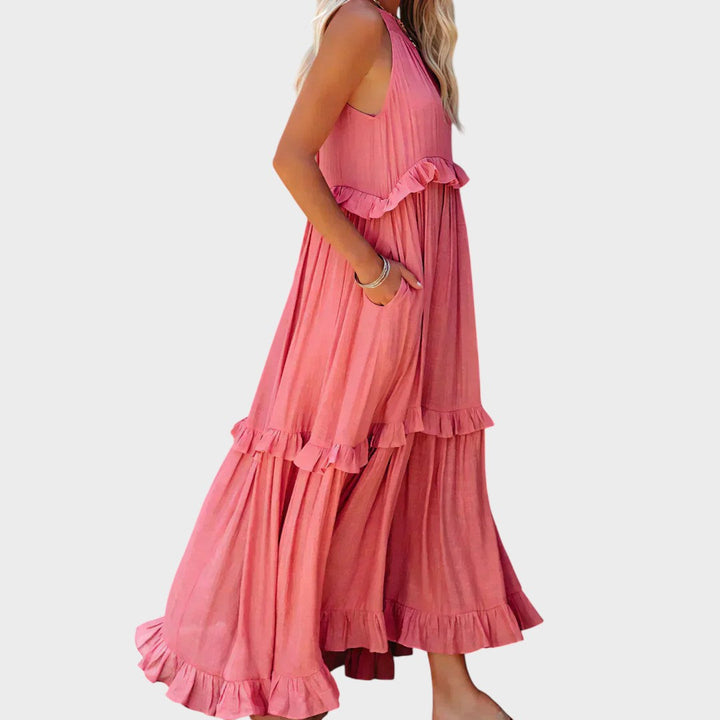 Landry | Sleeveless Dress with Ruffle Trim
