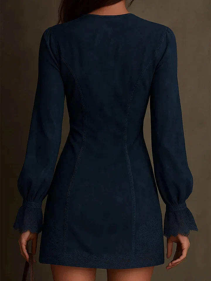 Melody | Blue Elegant Mini Dress — view 4