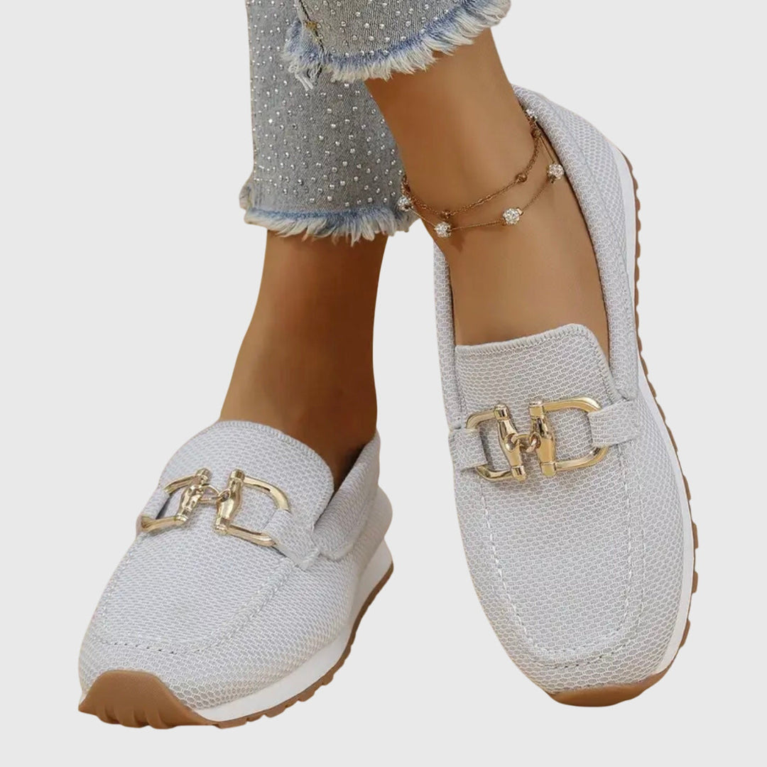 Susie | Gold Cushioned Sneakers — view 6