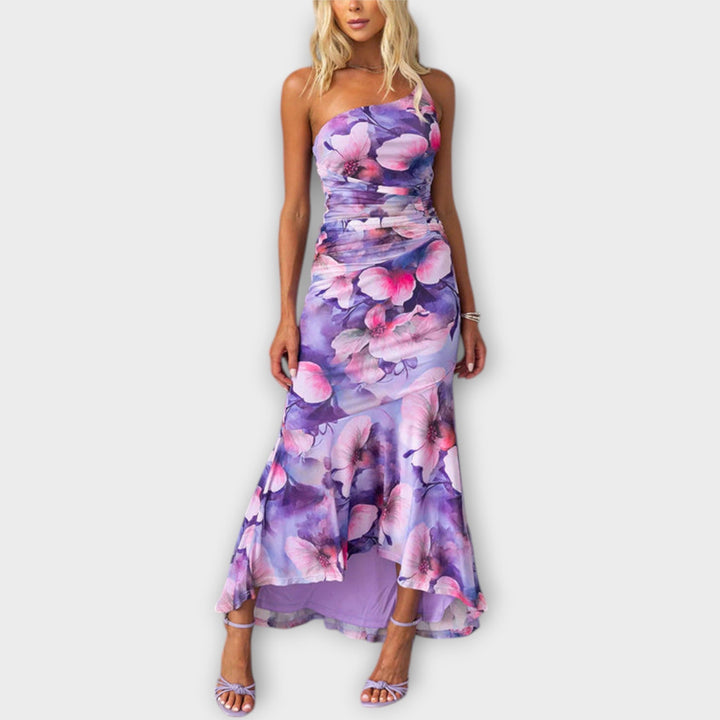 Pia | Maxi Dress with Asymmetrical Ruching
