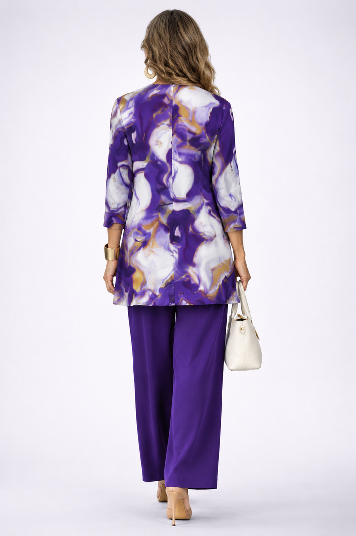 Sara | Sand Linen-Look Trouser Set — view 2
