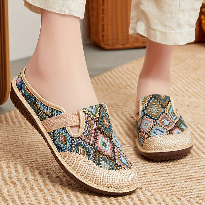 Grace | Tan Woven Comfort Slip-Ons — view 7