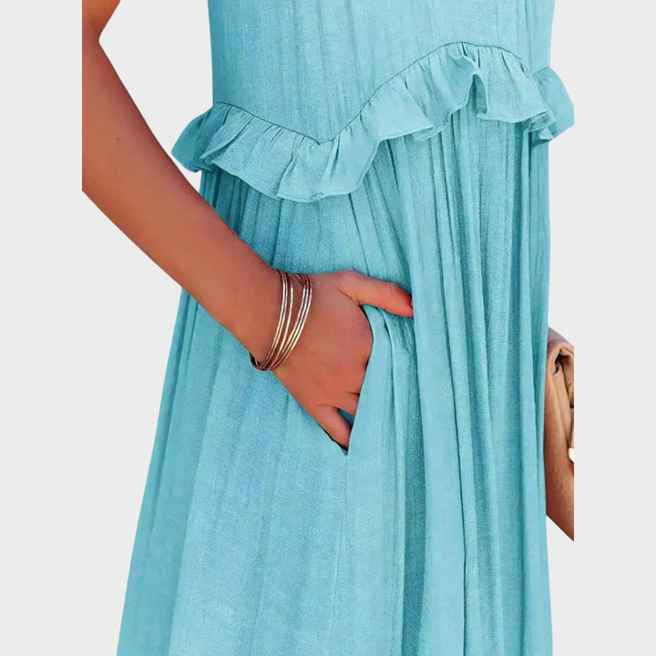 Landry | Sleeveless Dress with Ruffle Trim