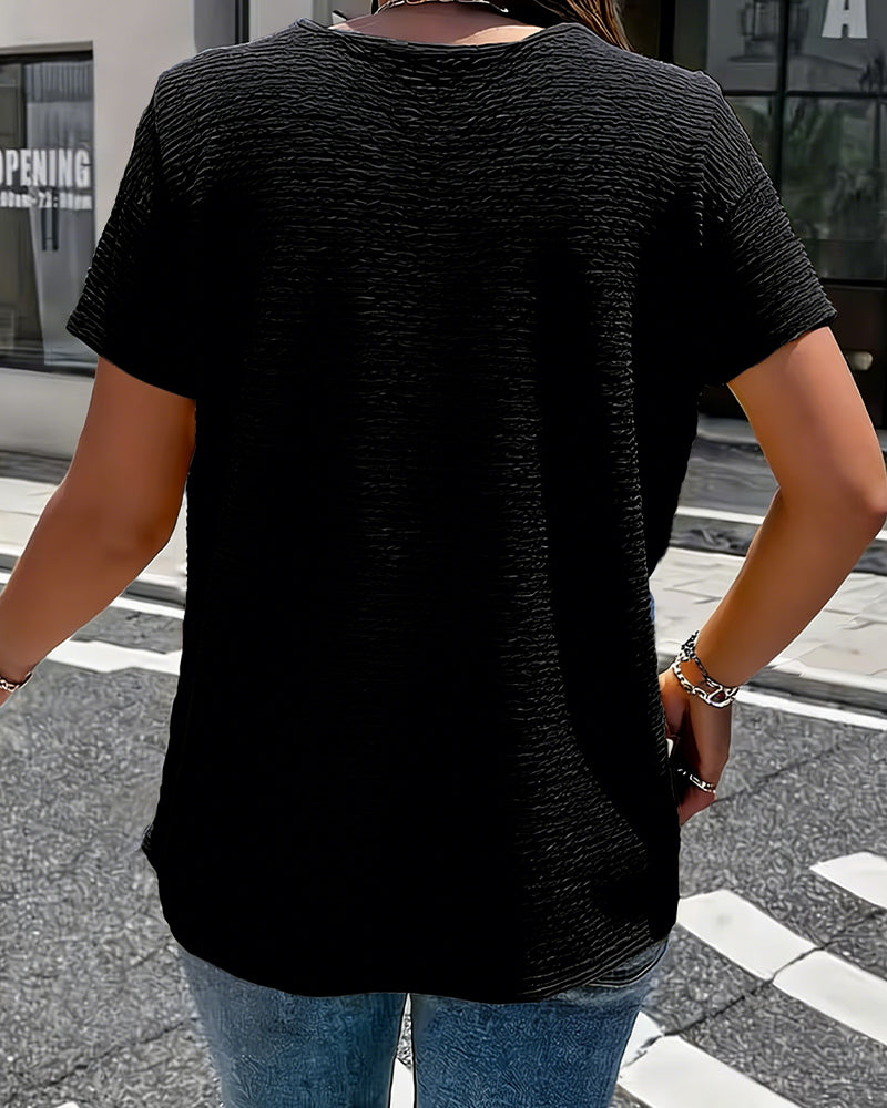 Barbara | Collar Tee with Buttons — view 17