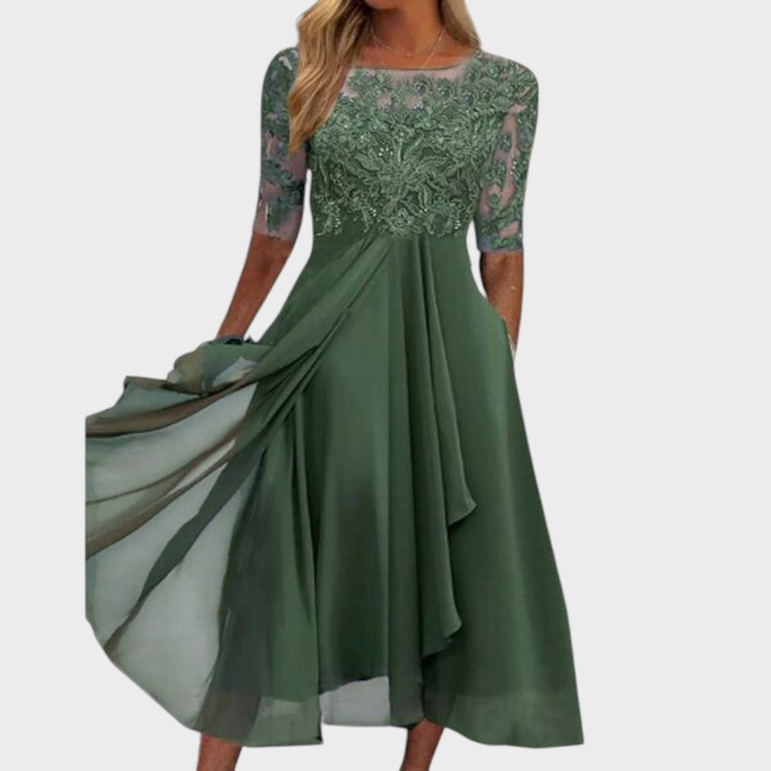 Gabhi | Midi Dress with Lace Details