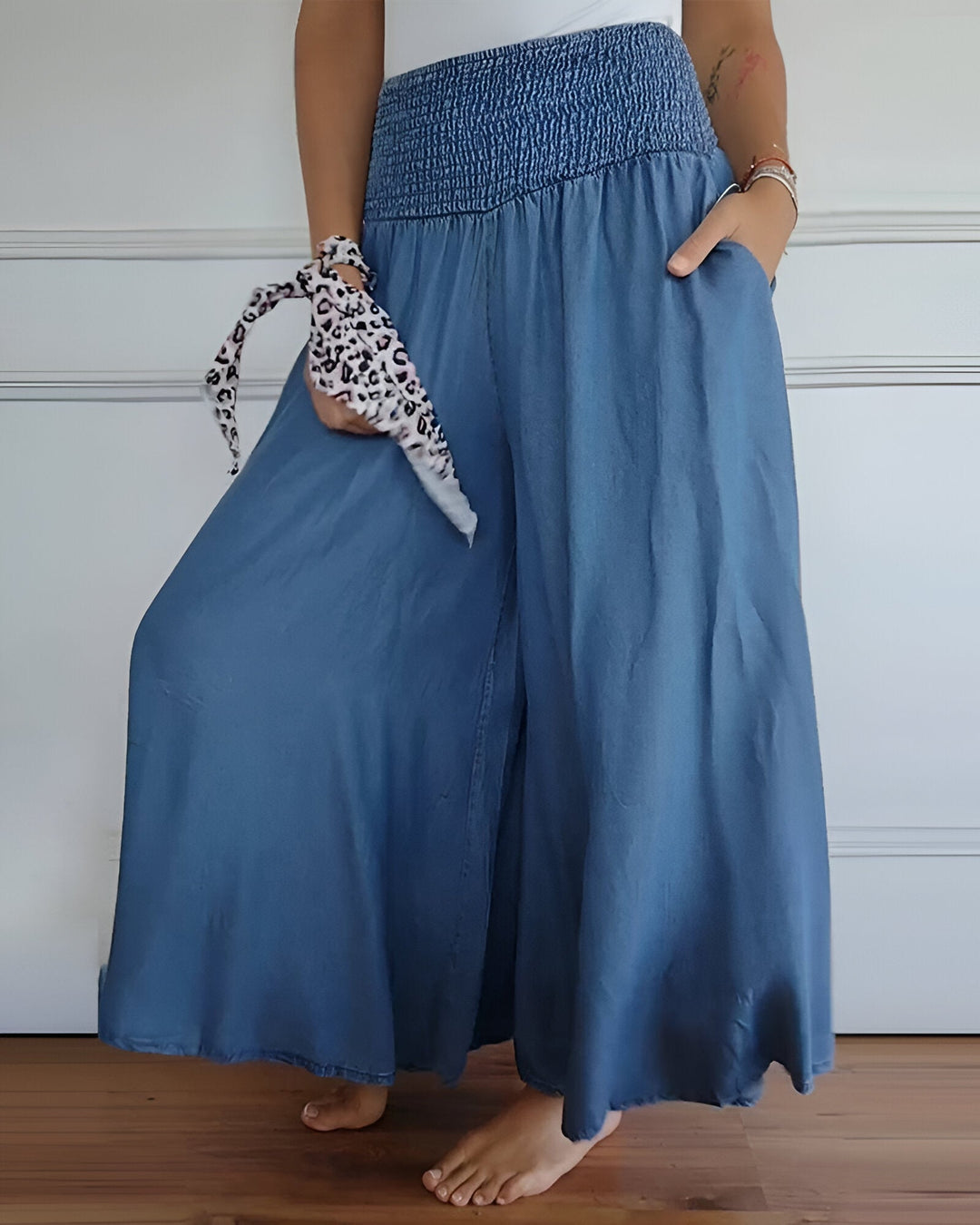 Lorraine | Print Comfortable pants with elastic waist — view 3