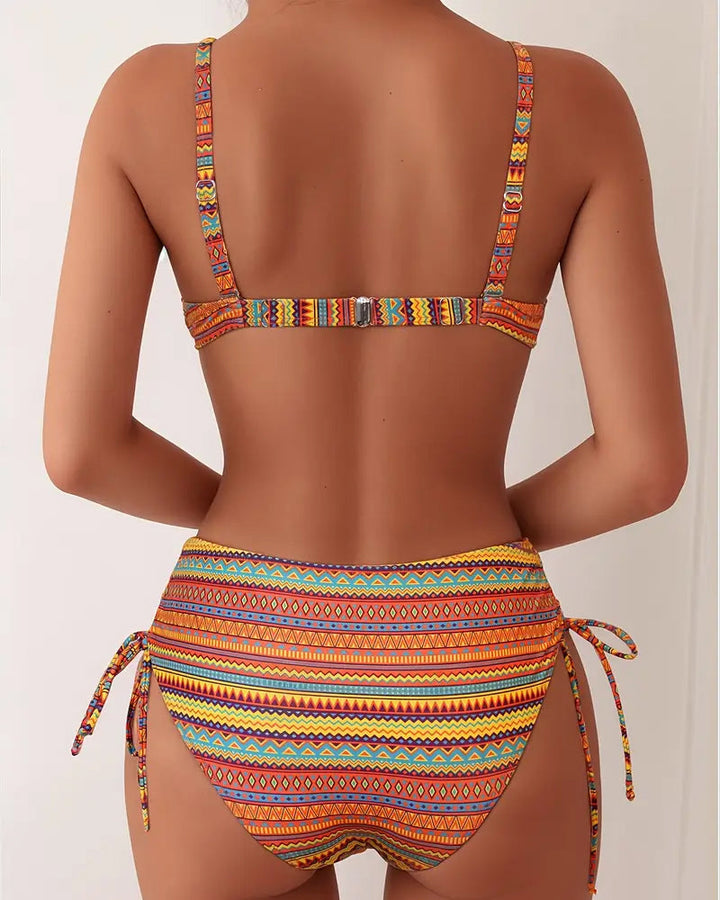 Rose | Two Piece Swimsuit with Striped Print — view 5