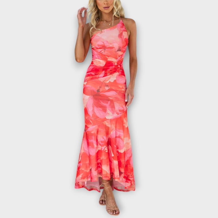 Pia | Maxi Dress with Asymmetrical Ruching
