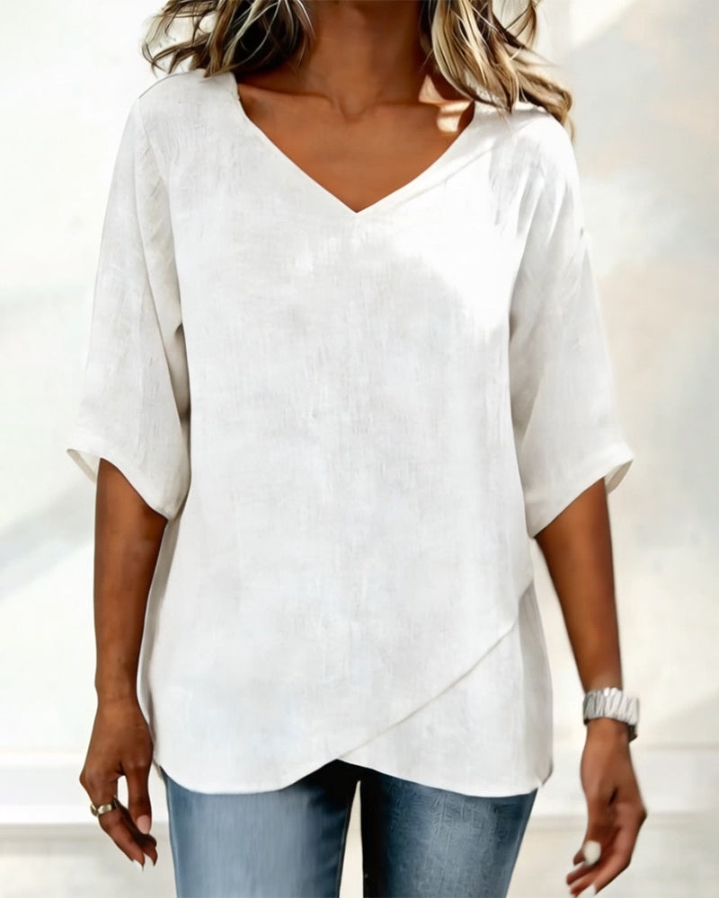 Donna | Irregular V-Neck Top — view 6