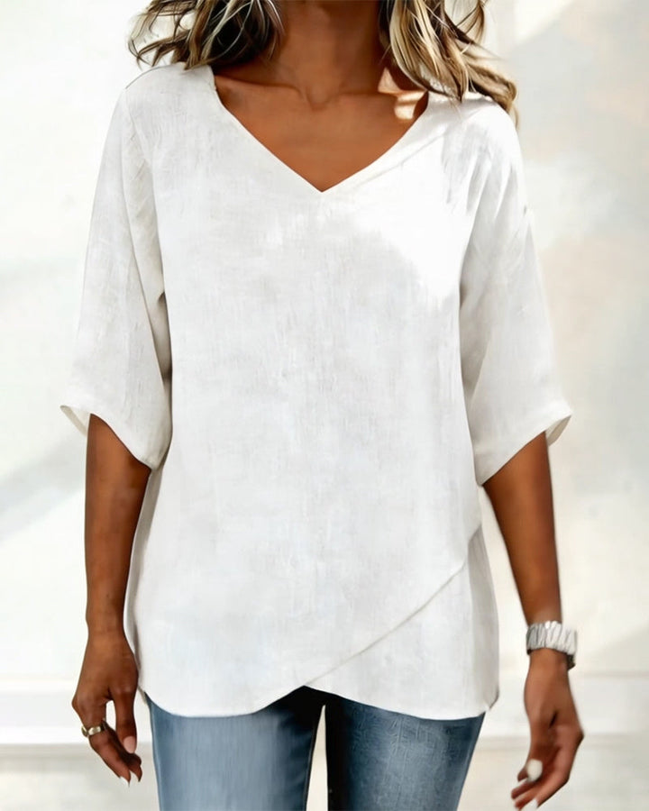 Donna | Irregular V-Neck Top — view 6
