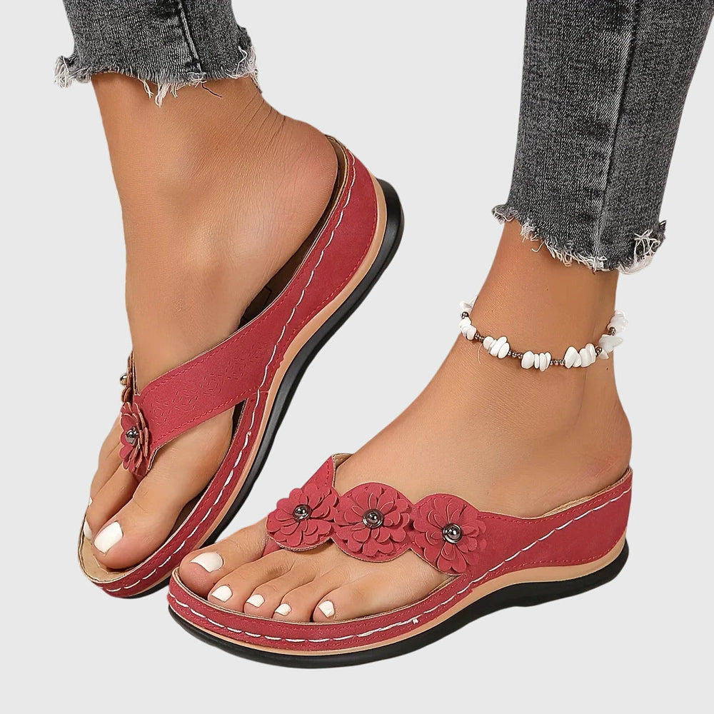 Alexis | Black Bow Detail Flip Flops — view 2
