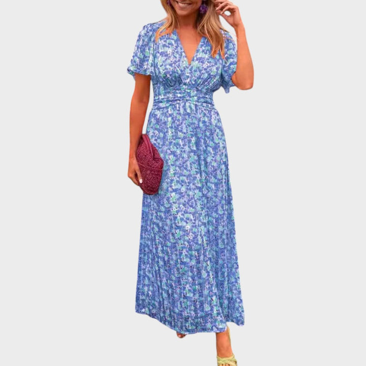 Sandrine | Elegant Long Dress with V-Neck