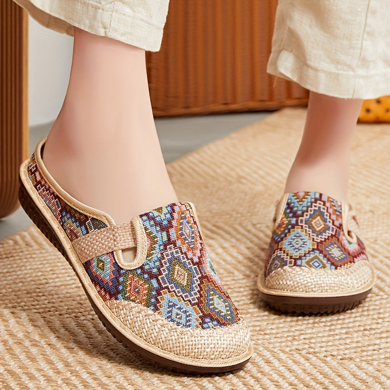 Grace | Tan Woven Comfort Slip-Ons — view 8